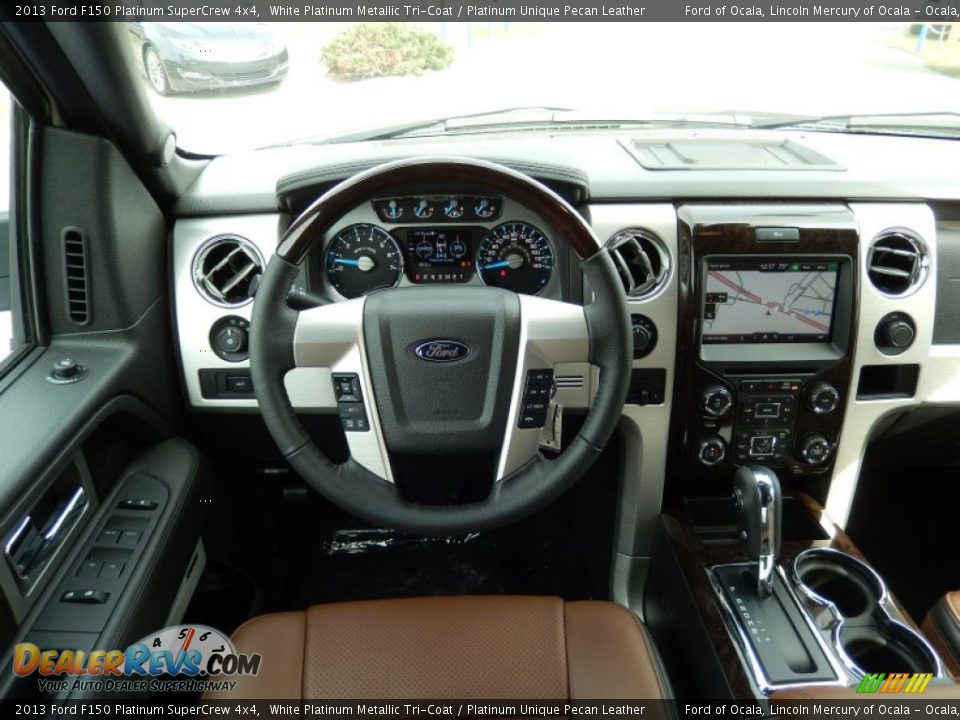 2013 Ford F150 Platinum SuperCrew 4x4 White Platinum Metallic Tri-Coat / Platinum Unique Pecan Leather Photo #9