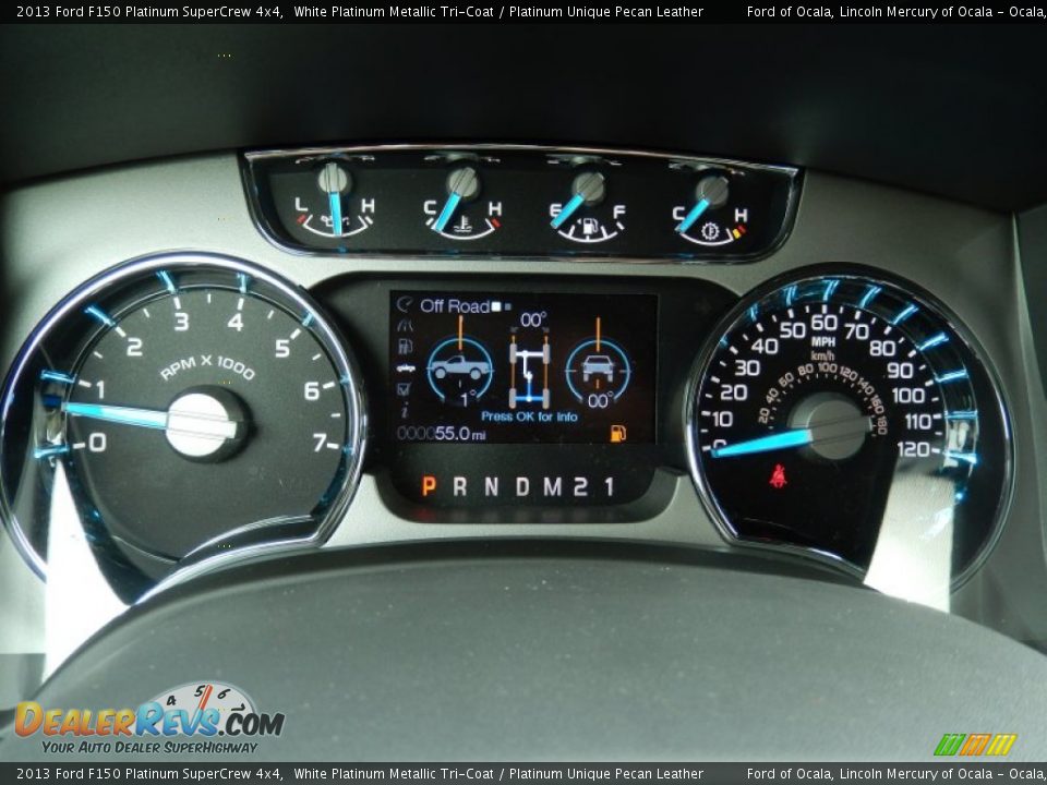 2013 Ford F150 Platinum SuperCrew 4x4 White Platinum Metallic Tri-Coat / Platinum Unique Pecan Leather Photo #10