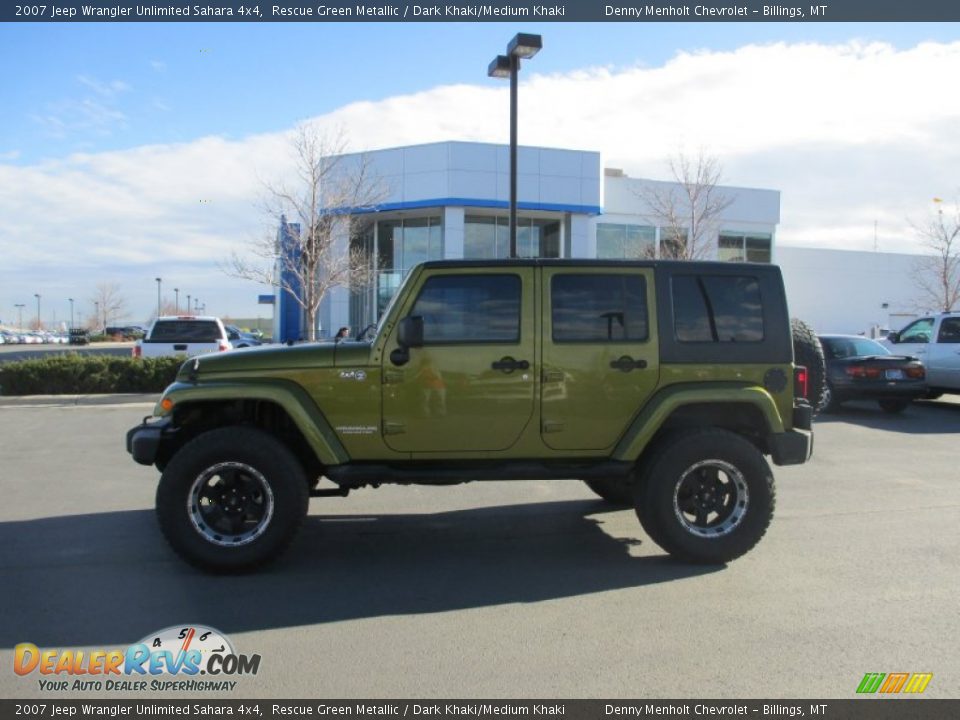 2007 Jeep Wrangler Unlimited Sahara 4x4 Rescue Green Metallic / Dark Khaki/Medium Khaki Photo #3