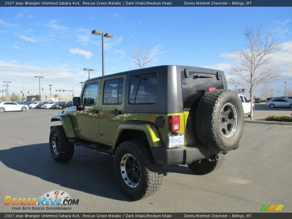 2007 Jeep Wrangler Unlimited Sahara 4x4 Rescue Green Metallic / Dark Khaki/Medium Khaki Photo #4