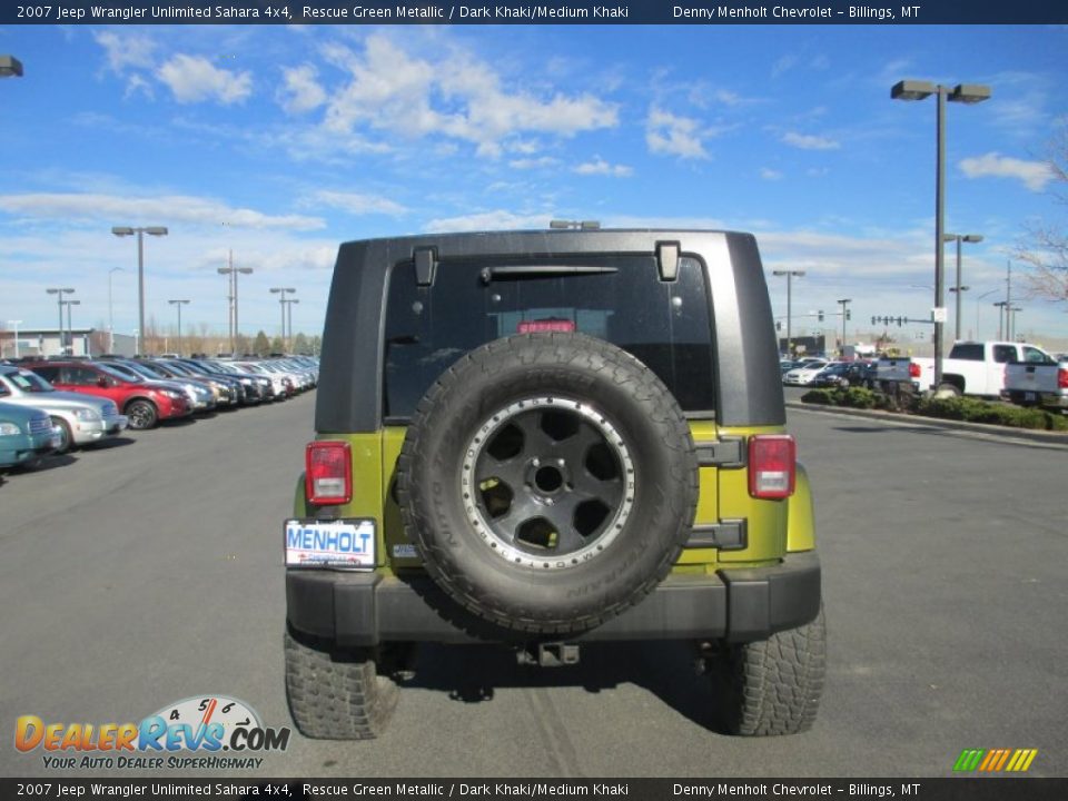 2007 Jeep Wrangler Unlimited Sahara 4x4 Rescue Green Metallic / Dark Khaki/Medium Khaki Photo #5