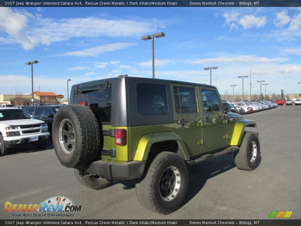 2007 Jeep Wrangler Unlimited Sahara 4x4 Rescue Green Metallic / Dark Khaki/Medium Khaki Photo #6