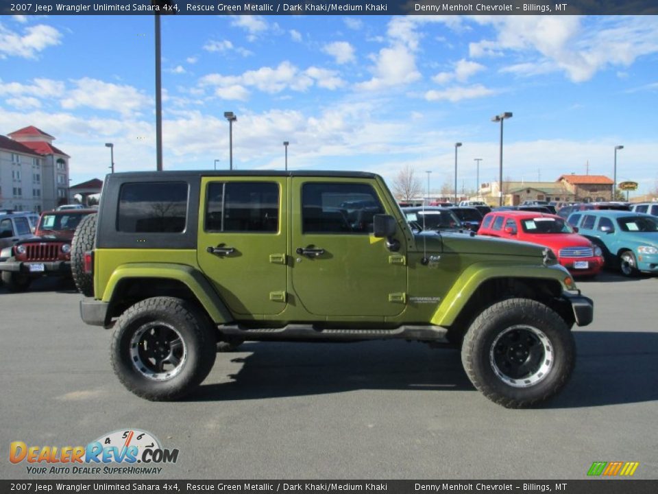 2007 Jeep Wrangler Unlimited Sahara 4x4 Rescue Green Metallic / Dark Khaki/Medium Khaki Photo #7