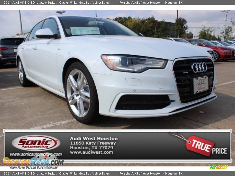 2014 Audi A6 3.0 TDI quattro Sedan Glacier White Metallic / Velvet Beige Photo #1