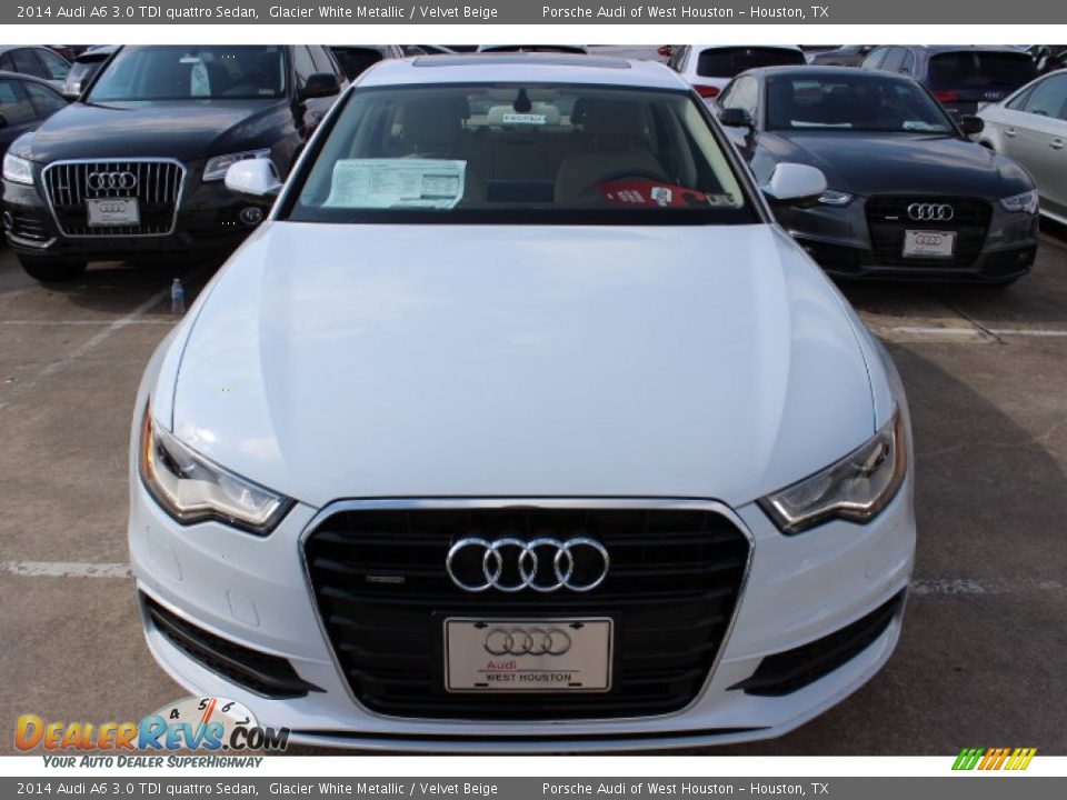 2014 Audi A6 3.0 TDI quattro Sedan Glacier White Metallic / Velvet Beige Photo #2