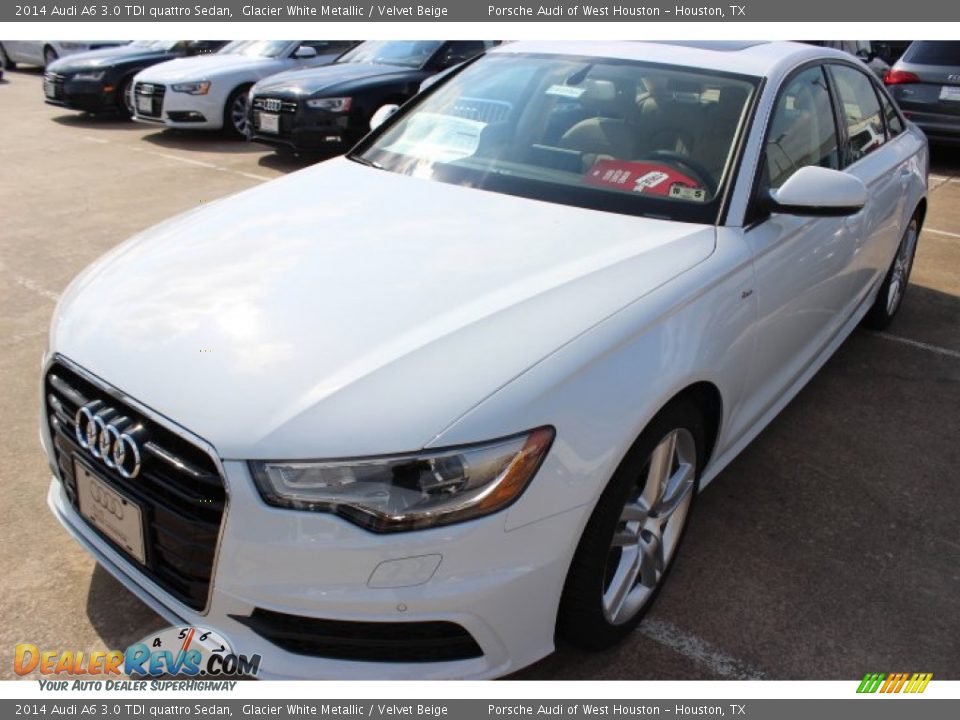 2014 Audi A6 3.0 TDI quattro Sedan Glacier White Metallic / Velvet Beige Photo #3