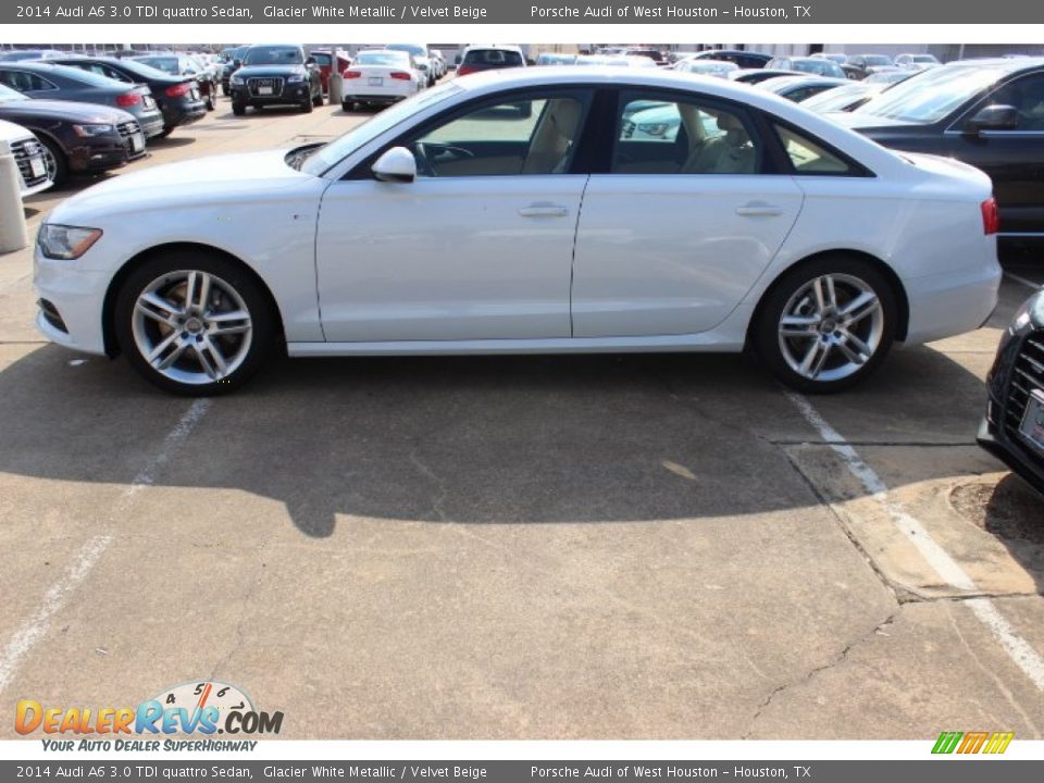 2014 Audi A6 3.0 TDI quattro Sedan Glacier White Metallic / Velvet Beige Photo #4