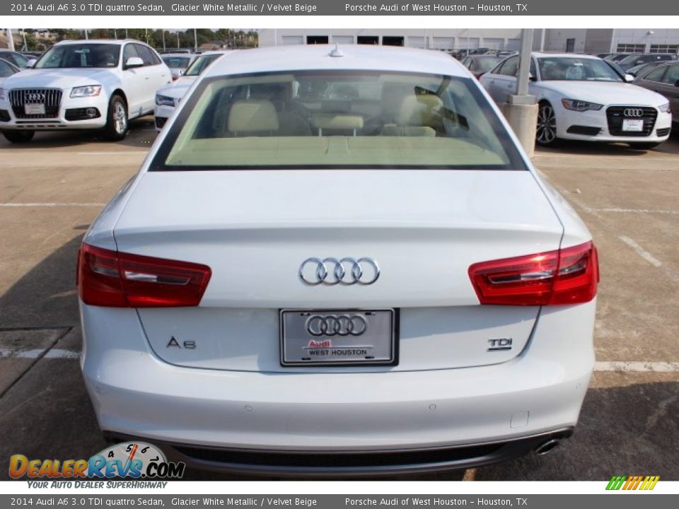 2014 Audi A6 3.0 TDI quattro Sedan Glacier White Metallic / Velvet Beige Photo #6