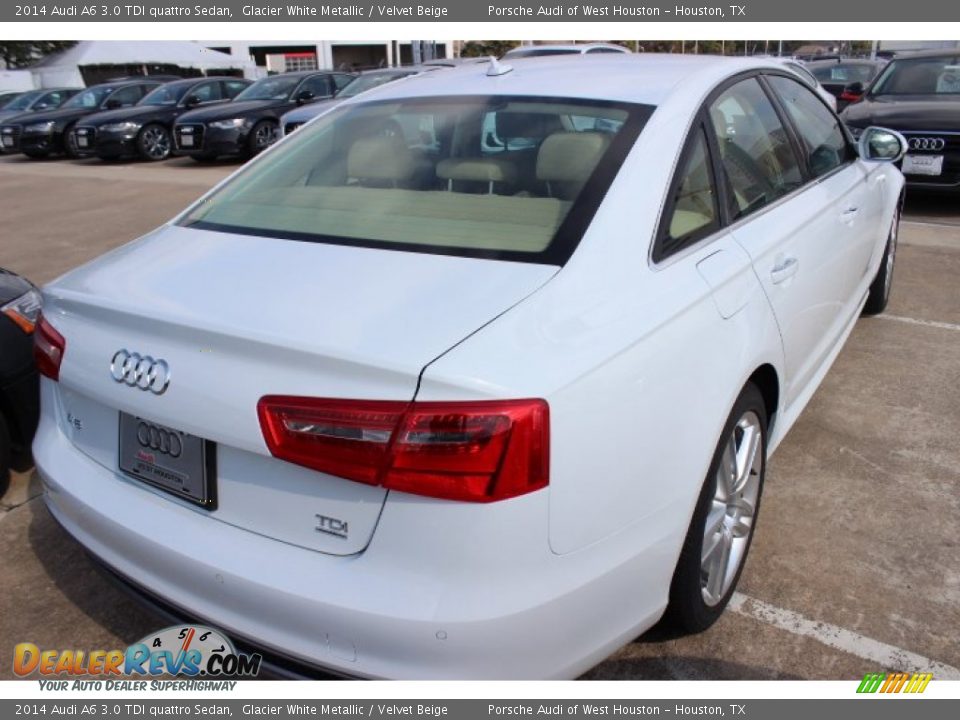 2014 Audi A6 3.0 TDI quattro Sedan Glacier White Metallic / Velvet Beige Photo #7