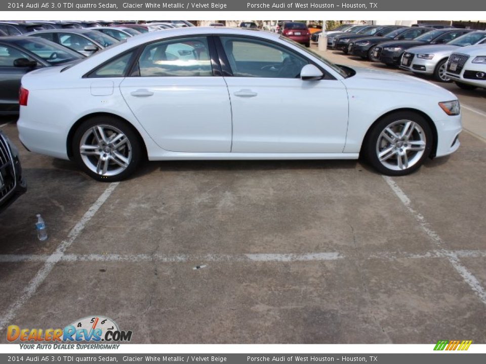 2014 Audi A6 3.0 TDI quattro Sedan Glacier White Metallic / Velvet Beige Photo #8