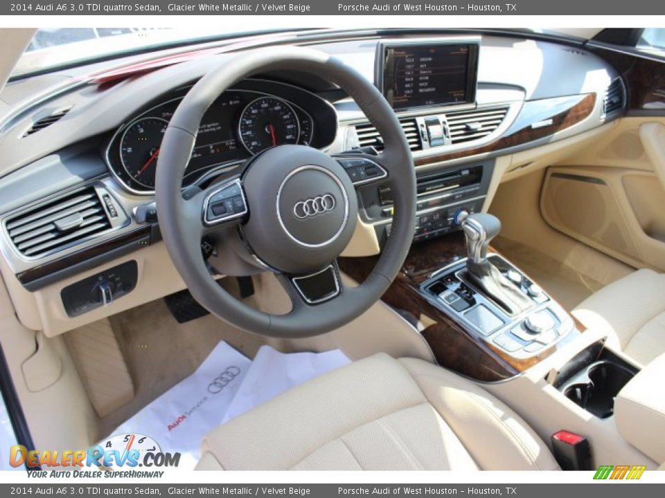 2014 Audi A6 3.0 TDI quattro Sedan Glacier White Metallic / Velvet Beige Photo #13