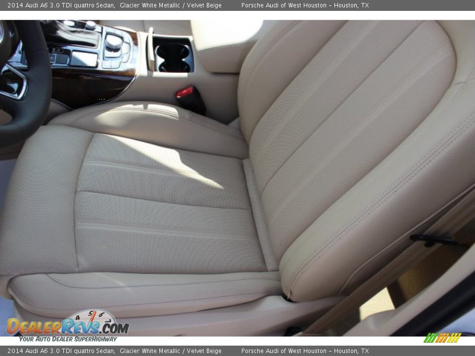 2014 Audi A6 3.0 TDI quattro Sedan Glacier White Metallic / Velvet Beige Photo #14