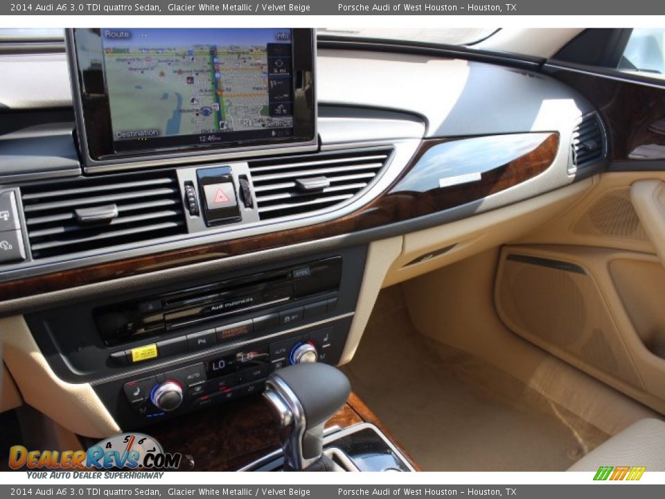 2014 Audi A6 3.0 TDI quattro Sedan Glacier White Metallic / Velvet Beige Photo #16