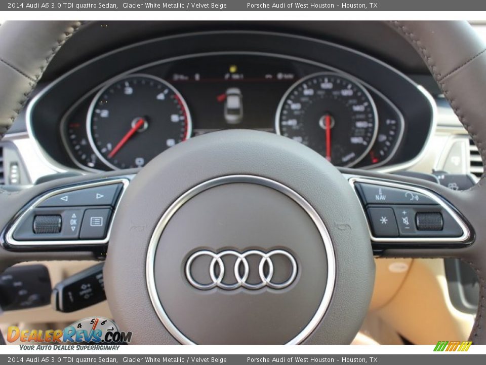 2014 Audi A6 3.0 TDI quattro Sedan Glacier White Metallic / Velvet Beige Photo #27