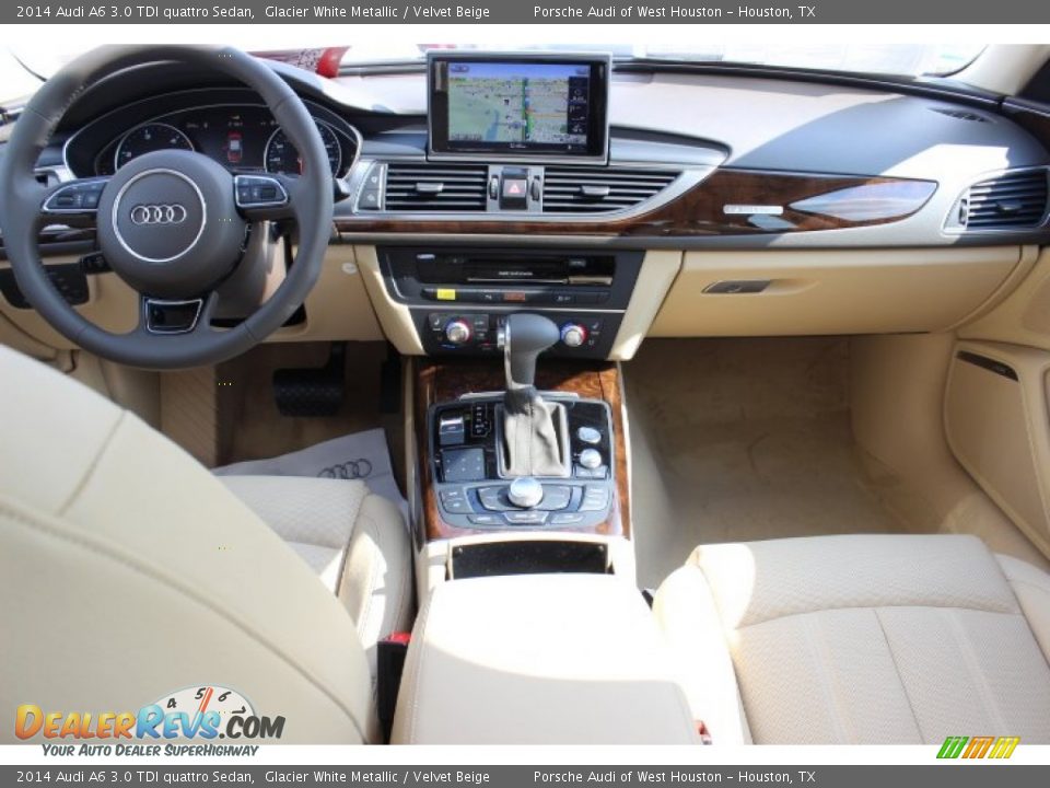2014 Audi A6 3.0 TDI quattro Sedan Glacier White Metallic / Velvet Beige Photo #32