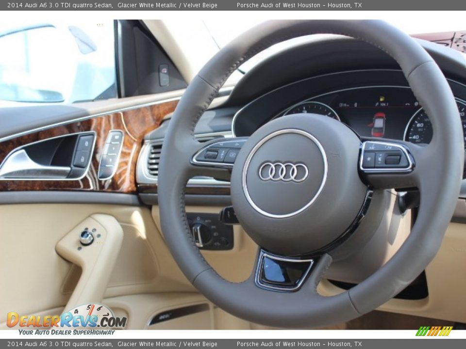 2014 Audi A6 3.0 TDI quattro Sedan Glacier White Metallic / Velvet Beige Photo #33