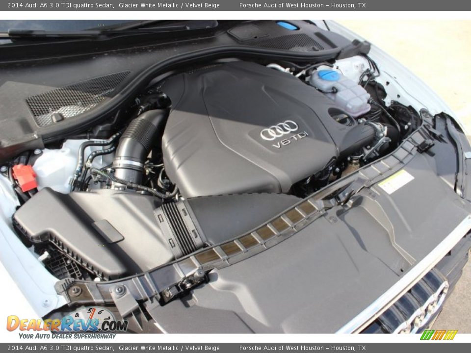2014 Audi A6 3.0 TDI quattro Sedan Glacier White Metallic / Velvet Beige Photo #35