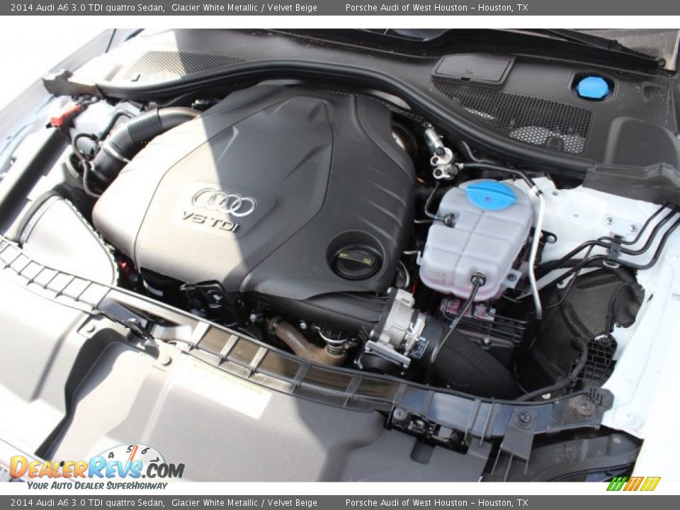 2014 Audi A6 3.0 TDI quattro Sedan Glacier White Metallic / Velvet Beige Photo #36