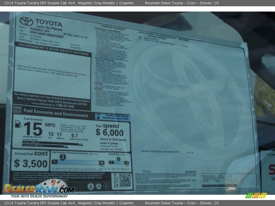 2014 Toyota Tundra SR5 Double Cab 4x4 Magnetic Gray Metallic / Graphite Photo #10