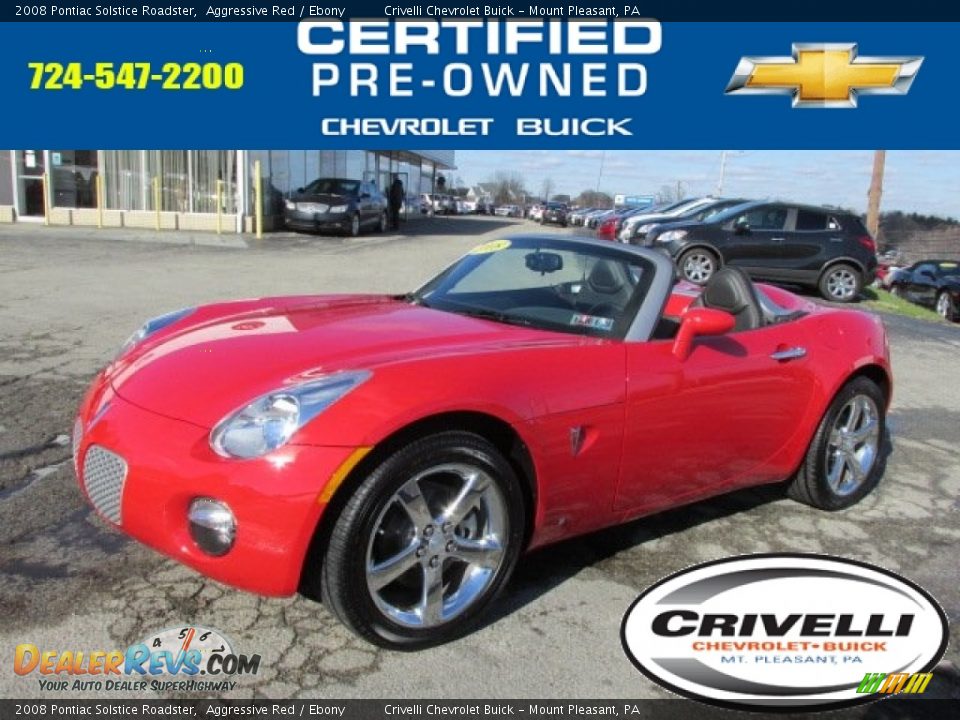 2008 Pontiac Solstice Roadster Aggressive Red / Ebony Photo #1