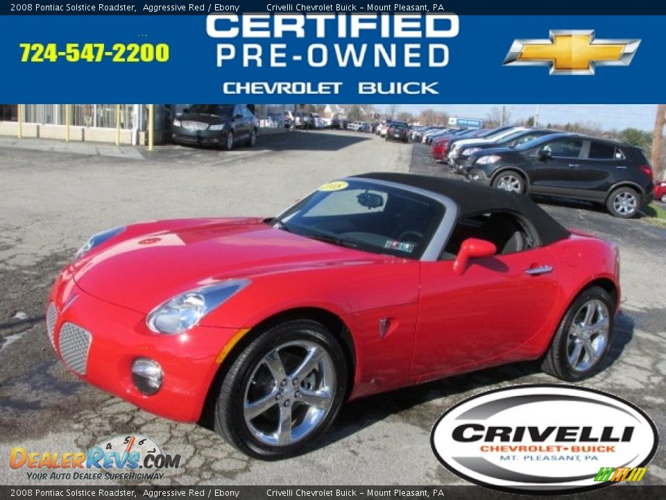 2008 Pontiac Solstice Roadster Aggressive Red / Ebony Photo #2