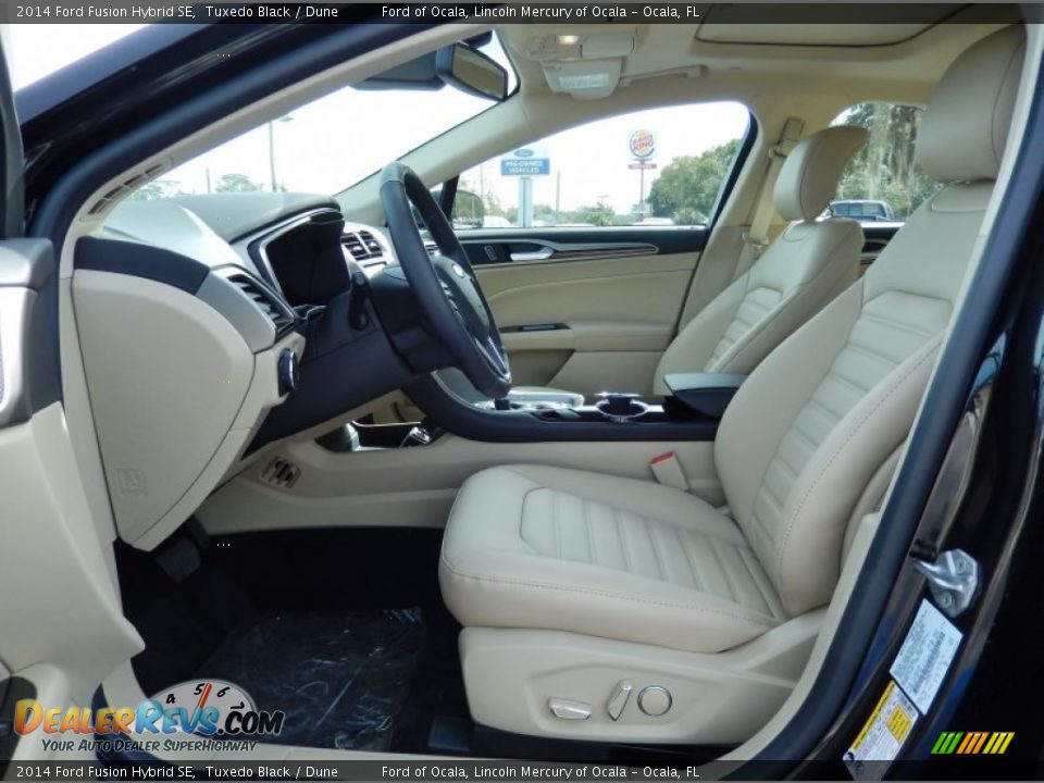2014 Ford Fusion Hybrid SE Tuxedo Black / Dune Photo #6