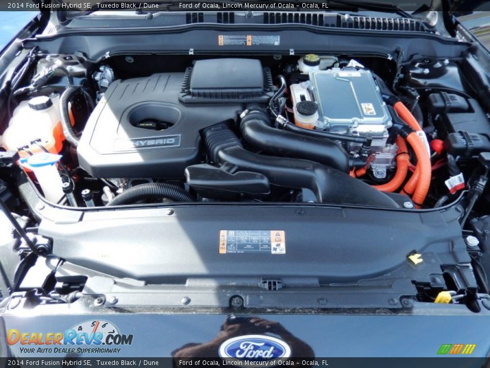 2014 Ford Fusion Hybrid SE Tuxedo Black / Dune Photo #12