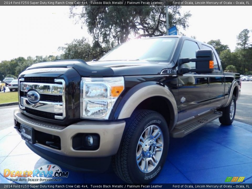 2014 Ford F250 Super Duty King Ranch Crew Cab 4x4 Tuxedo Black Metallic / Platinum Pecan Leather Photo #1