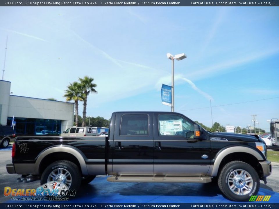 2014 Ford F250 Super Duty King Ranch Crew Cab 4x4 Tuxedo Black Metallic / Platinum Pecan Leather Photo #2