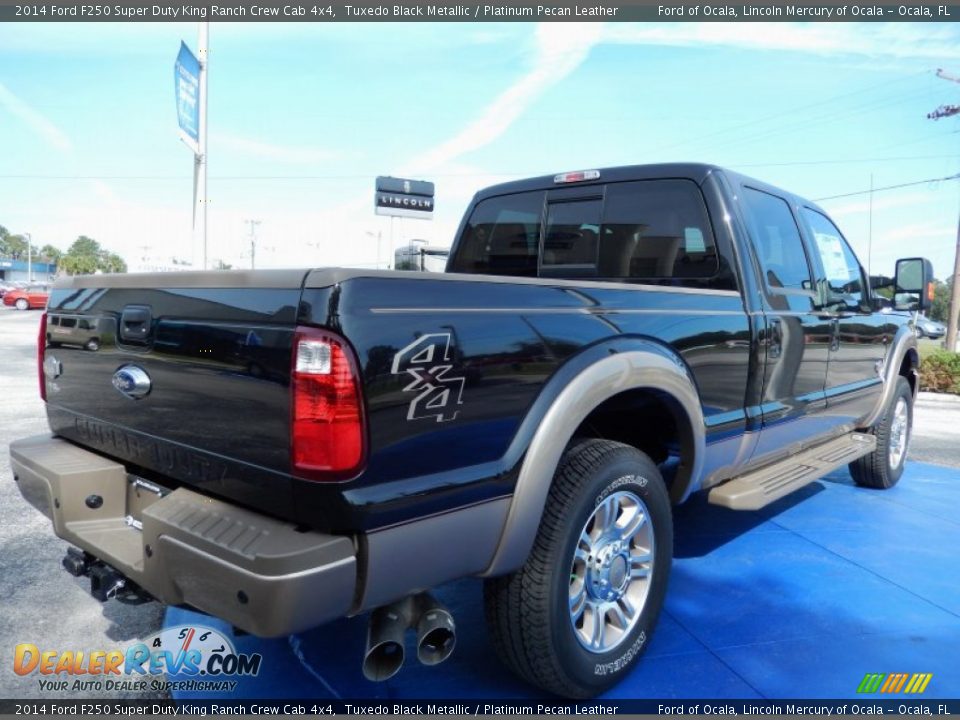 2014 Ford F250 Super Duty King Ranch Crew Cab 4x4 Tuxedo Black Metallic / Platinum Pecan Leather Photo #3