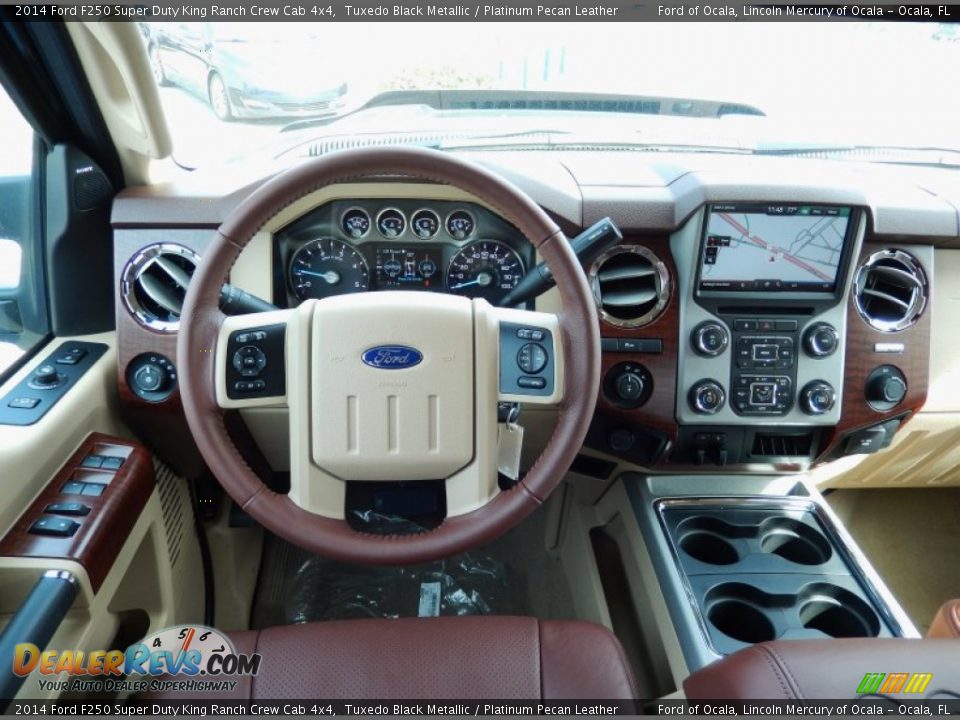 2014 Ford F250 Super Duty King Ranch Crew Cab 4x4 Tuxedo Black Metallic / Platinum Pecan Leather Photo #10