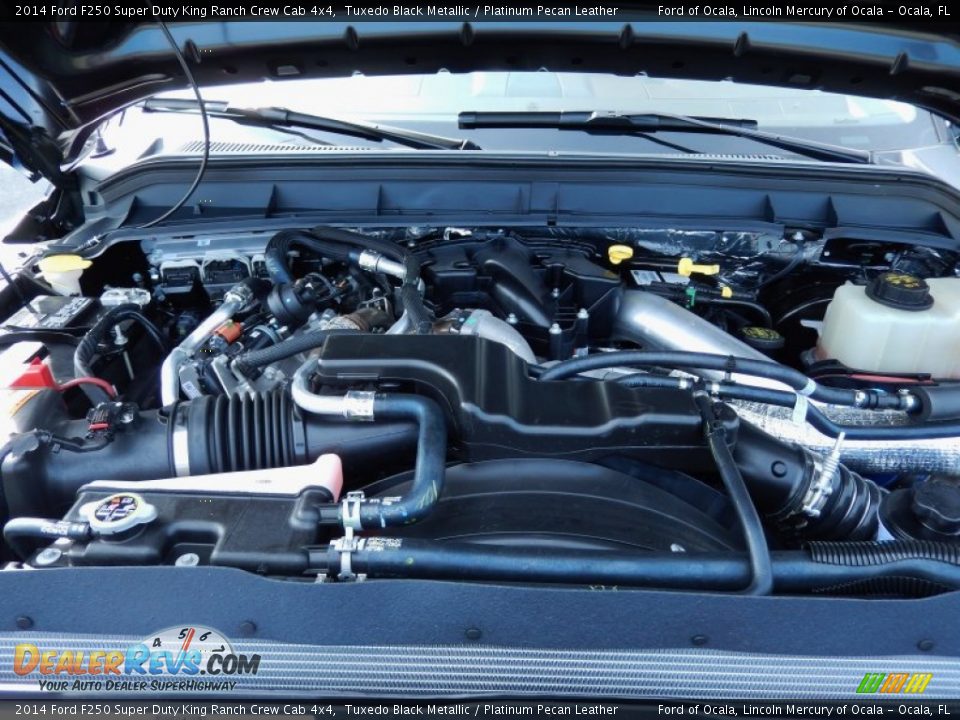 2014 Ford F250 Super Duty King Ranch Crew Cab 4x4 Tuxedo Black Metallic / Platinum Pecan Leather Photo #13