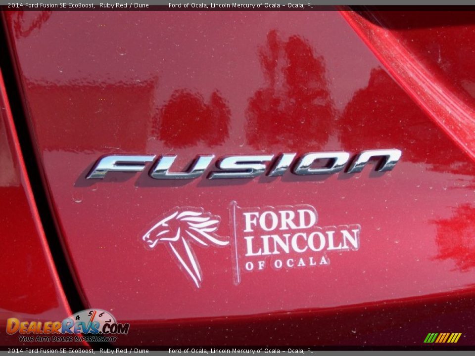 2014 Ford Fusion SE EcoBoost Ruby Red / Dune Photo #4