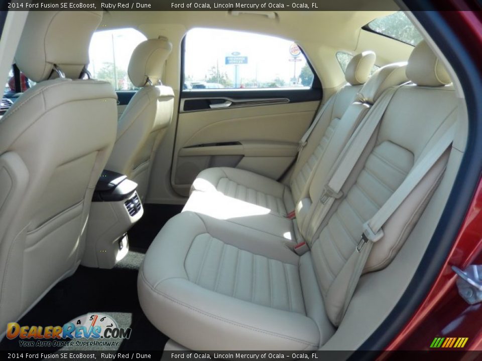 2014 Ford Fusion SE EcoBoost Ruby Red / Dune Photo #7
