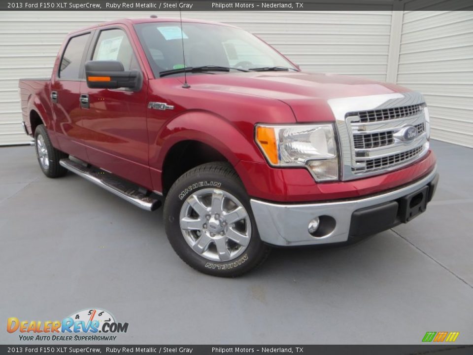 2013 Ford F150 XLT SuperCrew Ruby Red Metallic / Steel Gray Photo #1