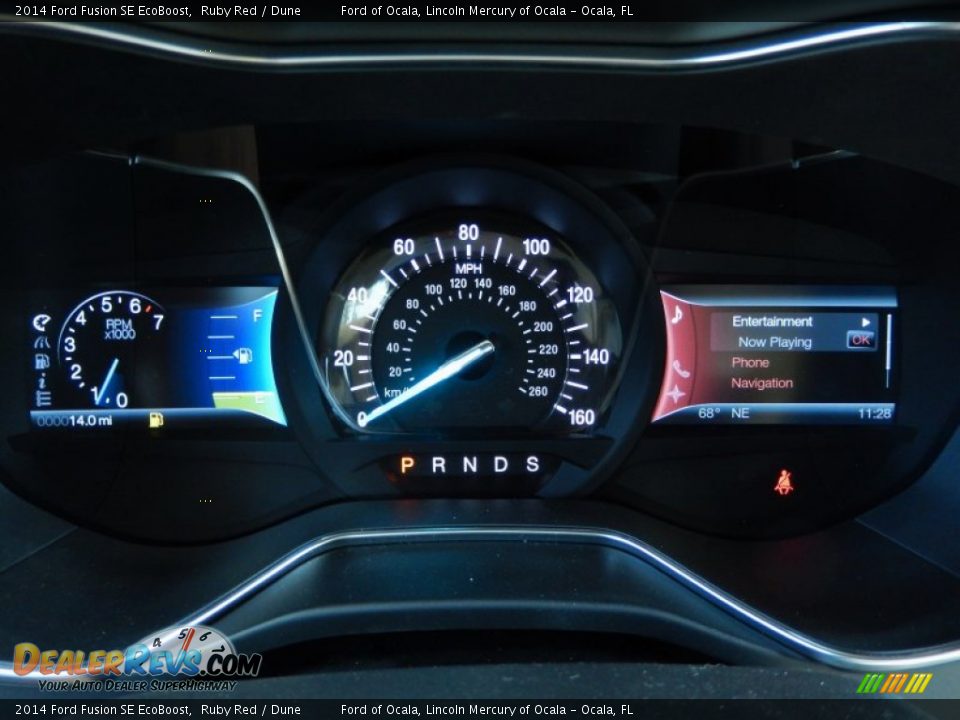 2014 Ford Fusion SE EcoBoost Ruby Red / Dune Photo #9