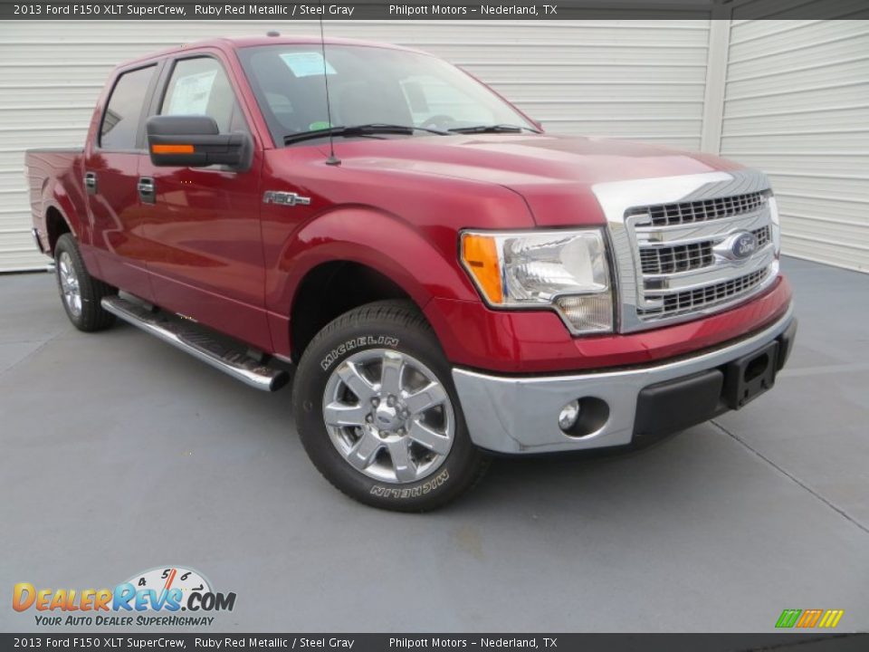 2013 Ford F150 XLT SuperCrew Ruby Red Metallic / Steel Gray Photo #2
