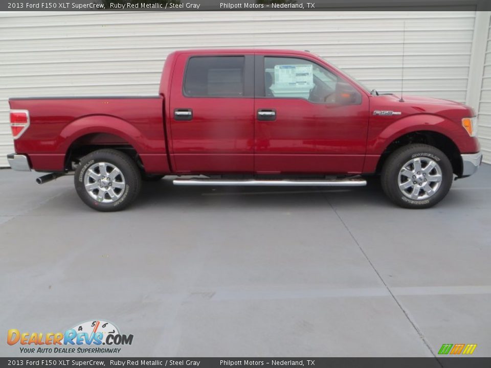 2013 Ford F150 XLT SuperCrew Ruby Red Metallic / Steel Gray Photo #3