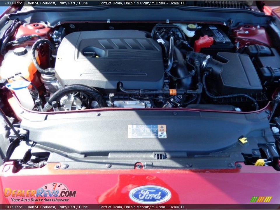 2014 Ford Fusion SE EcoBoost Ruby Red / Dune Photo #11