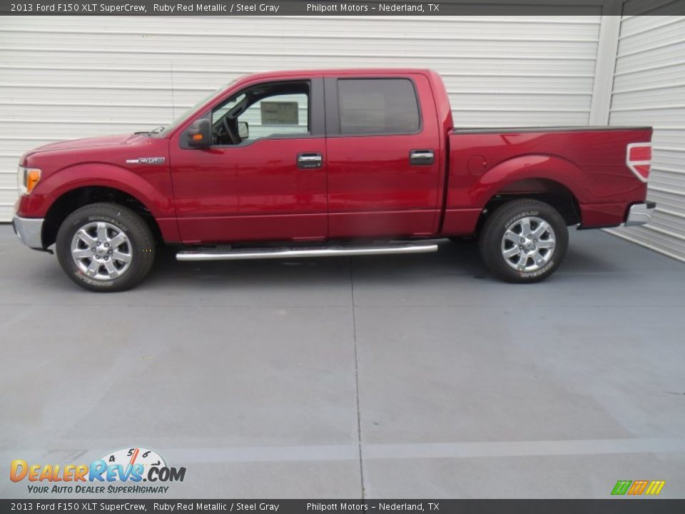 2013 Ford F150 XLT SuperCrew Ruby Red Metallic / Steel Gray Photo #6