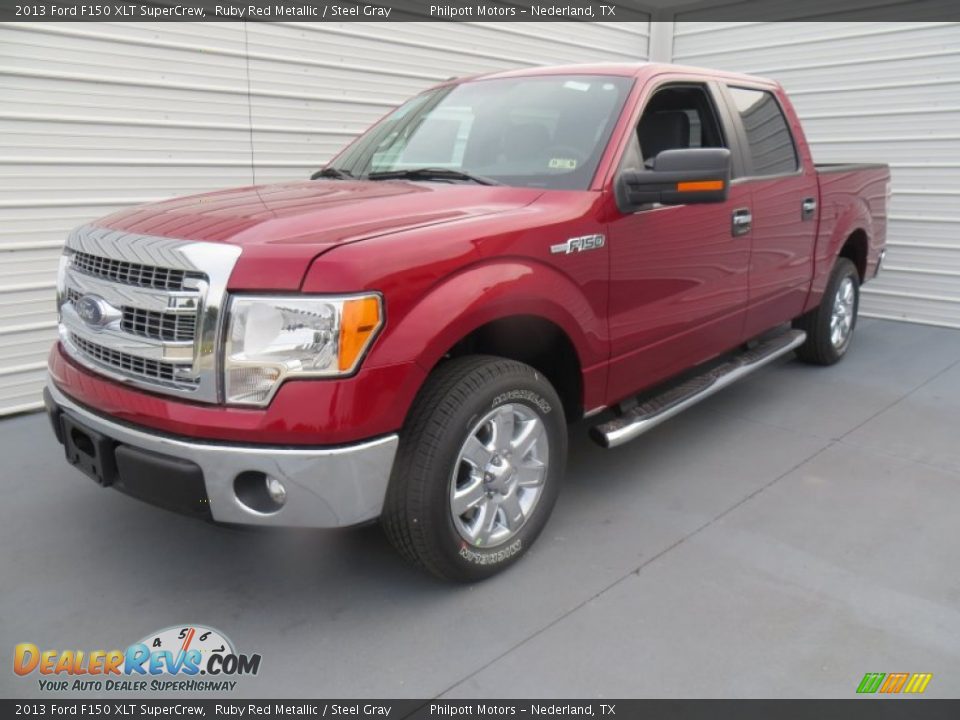 2013 Ford F150 XLT SuperCrew Ruby Red Metallic / Steel Gray Photo #7