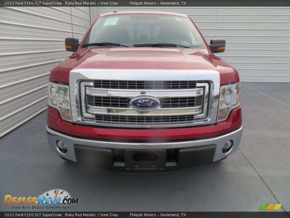 2013 Ford F150 XLT SuperCrew Ruby Red Metallic / Steel Gray Photo #8