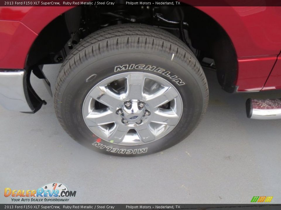 2013 Ford F150 XLT SuperCrew Ruby Red Metallic / Steel Gray Photo #12