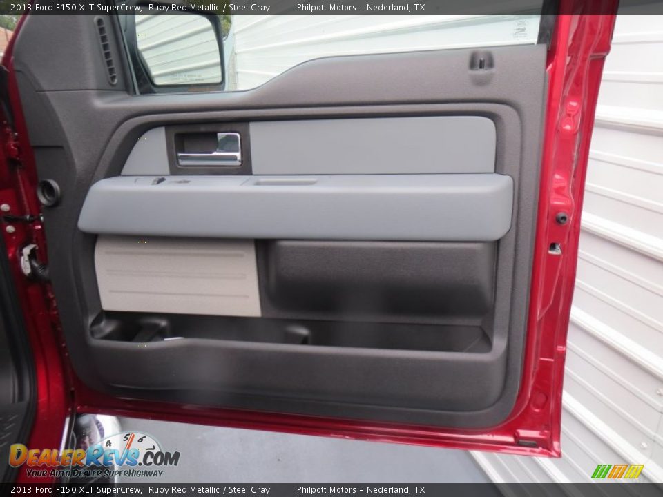 2013 Ford F150 XLT SuperCrew Ruby Red Metallic / Steel Gray Photo #23