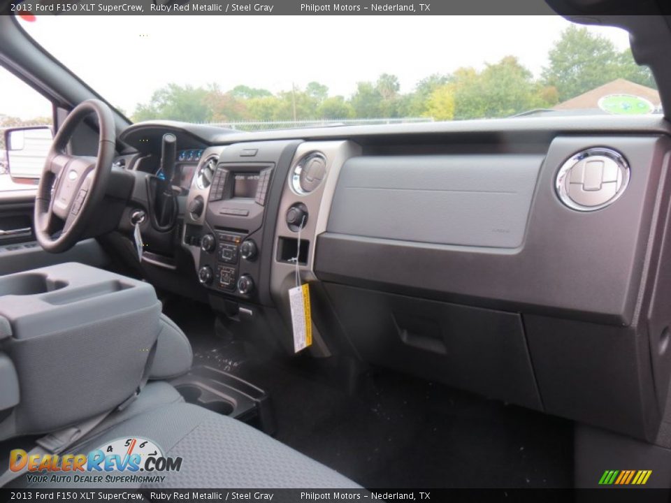 2013 Ford F150 XLT SuperCrew Ruby Red Metallic / Steel Gray Photo #24