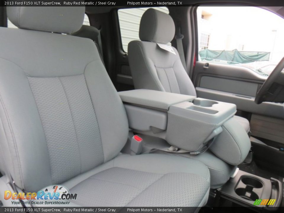 2013 Ford F150 XLT SuperCrew Ruby Red Metallic / Steel Gray Photo #25