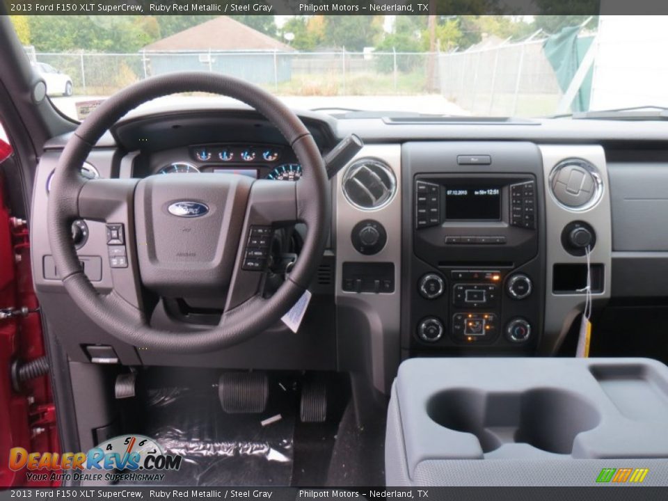 2013 Ford F150 XLT SuperCrew Ruby Red Metallic / Steel Gray Photo #33