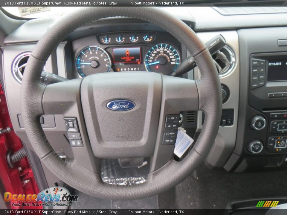 2013 Ford F150 XLT SuperCrew Ruby Red Metallic / Steel Gray Photo #36