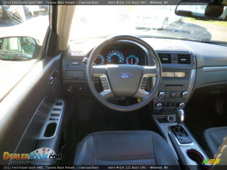 2011 Ford Fusion Sport AWD Tuxedo Black Metallic / Charcoal Black Photo #13