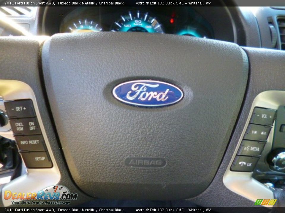 2011 Ford Fusion Sport AWD Tuxedo Black Metallic / Charcoal Black Photo #17
